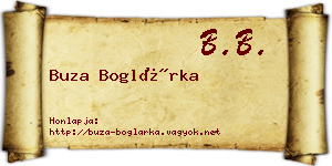 Buza Boglárka névjegykártya